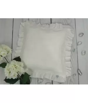 Natural Linen Cover for Pillow 40x40cm White