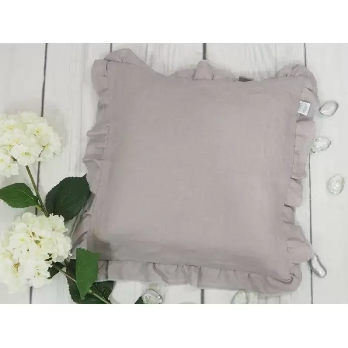 Natural Linen Cover for Pillow 40x40cm Grey